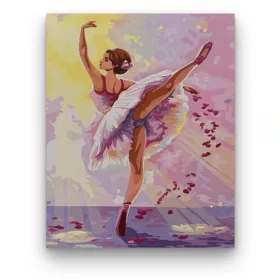   Elegáns balerina - előszínezett számfestő készlet (50x65cm)