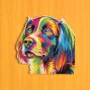 Színes kutya - egyedi mintás fa puzzle díszdobozban