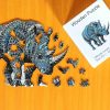 Rinocérosz - egyedi mintás fa puzzle