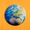 Föld bolygó - egyedi mintás fa puzzle díszdobozban