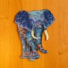 Egzotikus elefánt - egyedi mintás fa puzzle díszdobozban