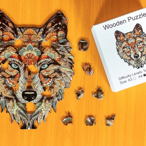 Farkas - egyedi mintás fa puzzle