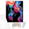 Absztrakt Szívárvány Haj - számfestő készlet - Számfestő.hu - 50×60cm - keretre feszítve