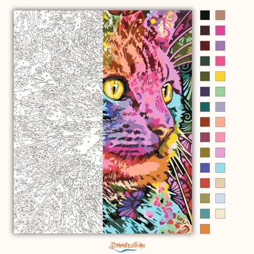 Felis - számfestő készlet - Számfestő.hu - 40×50cm - Keret nélkül