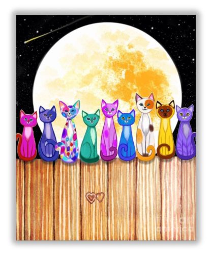 Macskák a Holdfényben - számfestő készlet