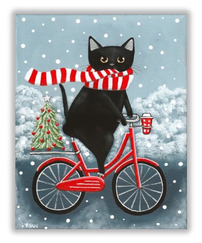 Bicikliző Macska - számfestő készlet