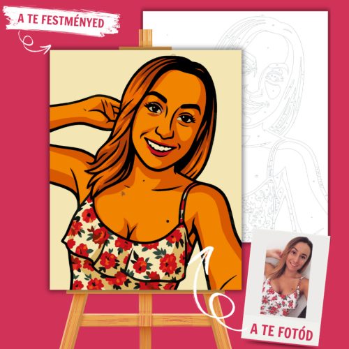 Számfestő portré - klasszikus képregény stílusban (Comic Book Art Stílus) - Számfestő.hu - 40×50cm - keret nélkül