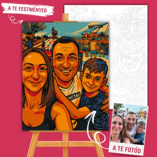 Számfestő portré - klasszikus képregény stílusban (Comic Book Art Stílus) - Számfestő.hu - 30×40cm - keretre feszítve