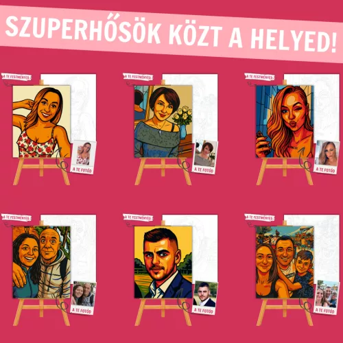 Számfestő portré - klasszikus képregény stílusban (Comic Book Art Stílus) - Számfestő.hu - 50×60cm - keret nélkül