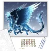 Kék sárkány - számfestő készlet - Számfestő.hu - 40×50cm - keret nélkül