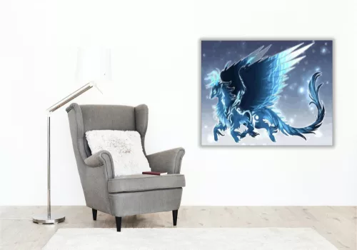 Kék sárkány - számfestő készlet - Számfestő.hu - 50×60cm - keret nélkül