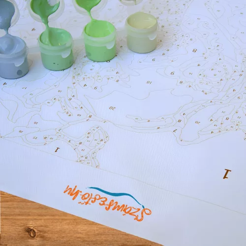 Kék sárkány - számfestő készlet - Számfestő.hu - 60×70cm - keretre feszítve