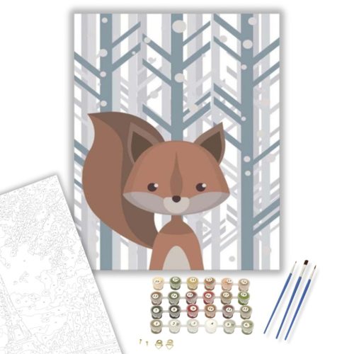 Róka a fák között - számfestő készlet - Számfestő.hu - 40×50cm - keret nélkül