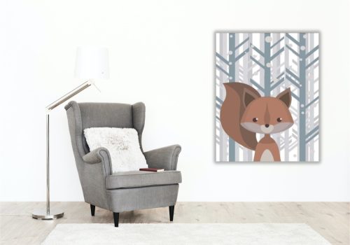 Róka a fák között - számfestő készlet - Számfestő.hu - 40×50cm - keretre feszítve