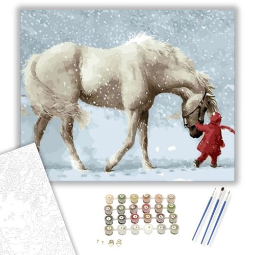 Téli séta - számfestő készlet - Számfestő.hu - 40×50cm - keretre feszítve