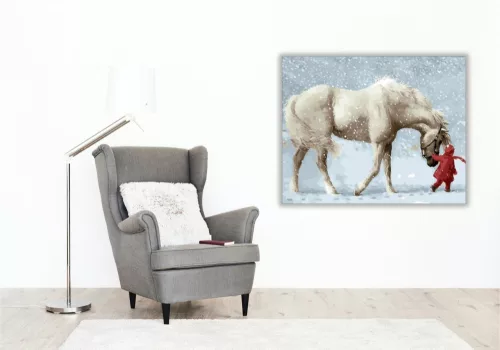 Téli séta - számfestő készlet - Számfestő.hu - 80×100cm - keret nélkül