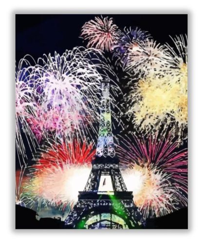 Tűzijáték Párizsban - számfestő készlet