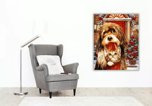 Zsákba macska - számfestő készlet - Számfestő.hu - 60×70cm - keret nélkül