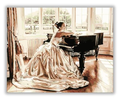 Menyasszony a zongoránál - számfestő készlet