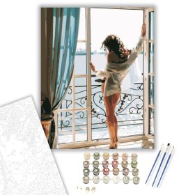 Vonzó hölgy - számfestő készlet - Számfestő.hu - 40×50cm - keret nélkül