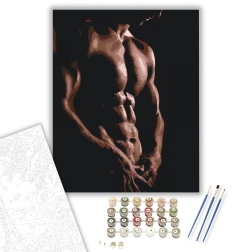 Férfi felsőtest - számfestő készlet - Számfestő.hu - 60×70cm - keret nélkül
