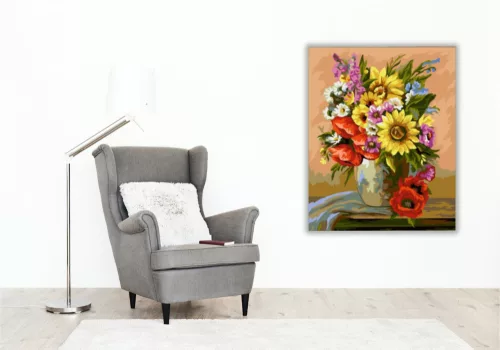 Réti virágok - számfestő készlet - Számfestő.hu - 60×70cm - keretre feszítve
