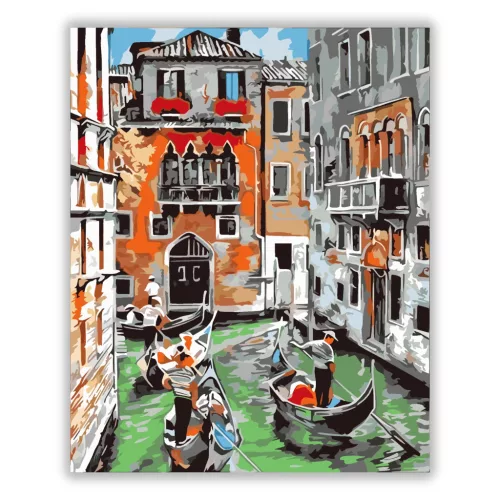 Gondola - számfestő készlet - Számfestő.hu - 40×50cm - Keret nélkül