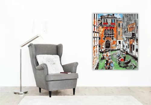 Gondola - számfestő készlet - Számfestő.hu - 40×50cm - Keret nélkül