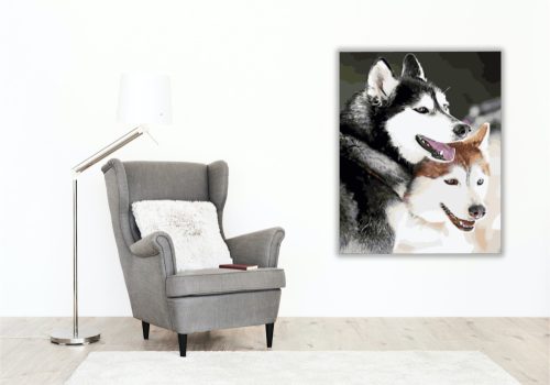 Huskyk - számfestő készlet - Számfestő.hu - 40×50cm - keret nélkül