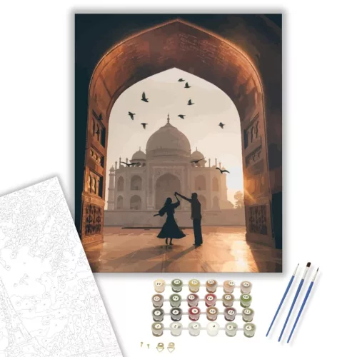 Taj Mahal - számfestő készlet - Számfestő.hu - 60×70cm - keret nélkül