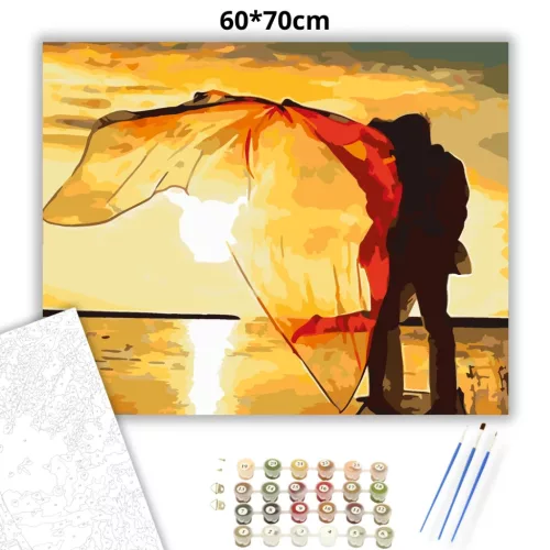 A piros sál mögött - számfestő készlet - Számfestő.hu - 60×70cm - Keret nélkül