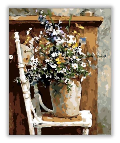 Virágok a széken - számfestő készlet