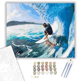 Szörfölés a tengeren - számfestő készlet - Számfestő.hu - 40×50cm - keret nélkül