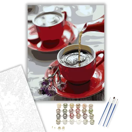Tea délután - számfestő készlet - Számfestő.hu - 80×100cm - keretre feszítve