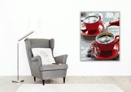 Tea délután - számfestő készlet - Számfestő.hu - 80×100cm - keret nélkül