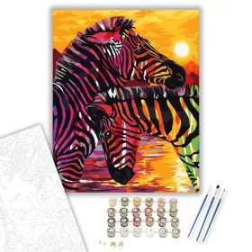 Zebrák - számfestő készlet - Számfestő.hu - 40×50cm - keret nélkül