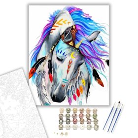 Indián ló - számfestő készlet - Számfestő.hu - 40×50cm - keret nélkül