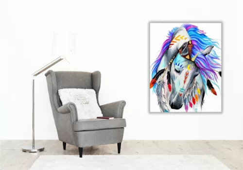 Indián ló - számfestő készlet - Számfestő.hu - 80×100cm - keret nélkül