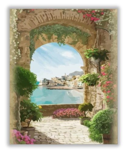 Mediterrán Kapu - számfestő készlet - Számfestő.hu