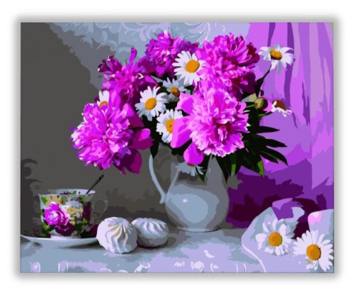 Gyönyörű virágok - számfestő készlet