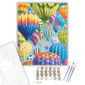 Csodaszép hőlégballonok - számfestő készlet - Számfestő.hu - 40×50cm - keret nélkül