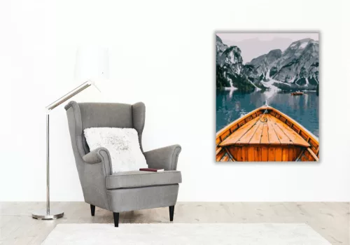 Hegyekben csónakázni - számfestő készlet - Számfestő.hu - 50×60cm - keret nélkül
