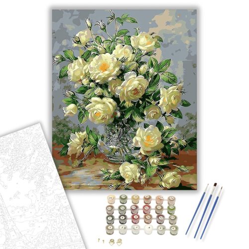 Csodálatos rózsa - számfestő készlet - Számfestő.hu - 50×60cm - keretre feszítve