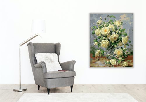 Csodálatos rózsa - számfestő készlet - Számfestő.hu - 50×60cm - keretre feszítve