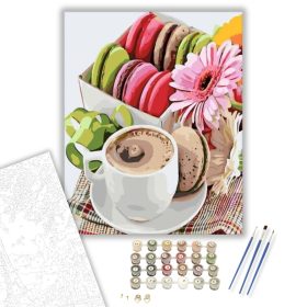 Macaron válogatás - számfestő készlet - Számfestő.hu - 40×50cm - keret nélkül