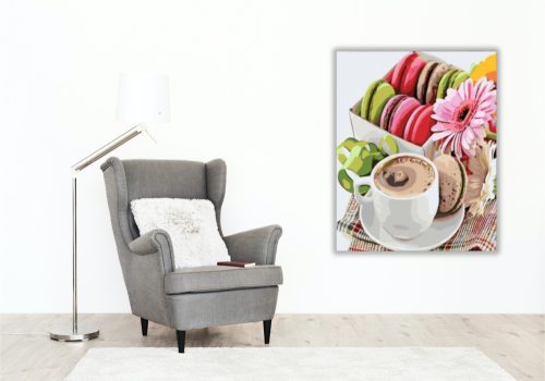 Macaron válogatás - számfestő készlet - Számfestő.hu - 80×100cm - keretre feszítve