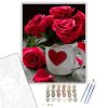 Rózsás bögre - számfestő készlet - Számfestő.hu - 80×100cm - keret nélkül