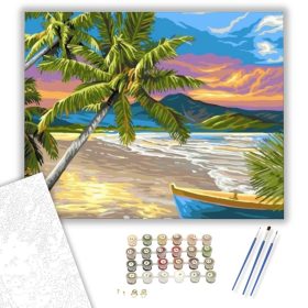 Csodálatos tengerpart - számfestő készlet - Számfestő.hu - 40×50cm - keret nélkül