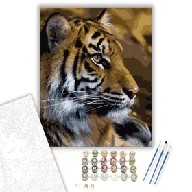 Tigris - számfestő készlet - Számfestő.hu - 40×50cm - keret nélkül