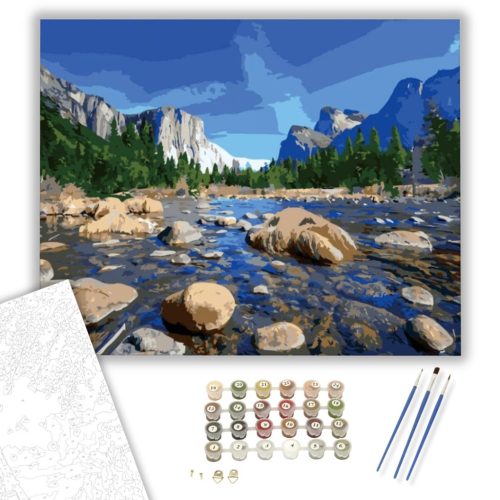 A hegyi horizont - számfestő készlet - Számfestő.hu - 40×50cm - keret nélkül